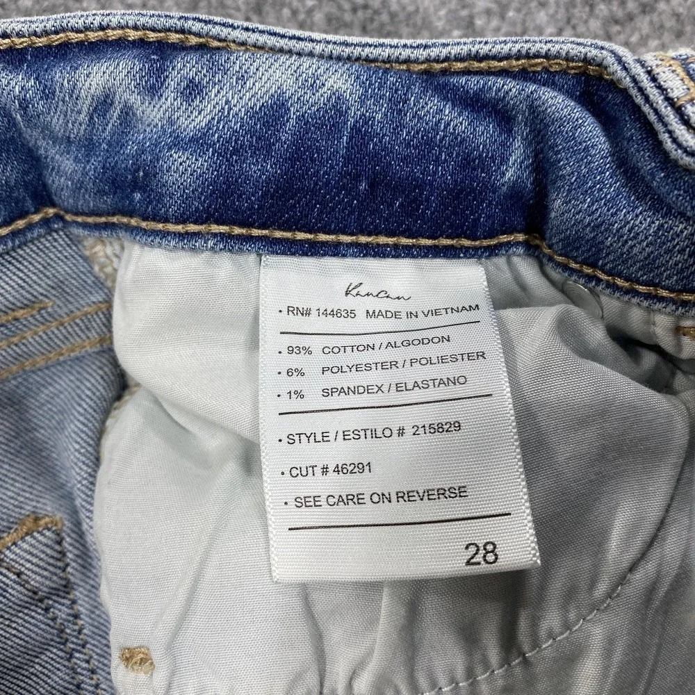 KanCan Jeans Womens 28 Blue Light Wash Cropped Relaxed Stretch Mid Rise Denim